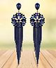 YouBella Jewellery Earrings Crystal Tassel Hand Made Earrings Blue - 27 g
