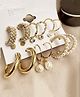 YouBella Jewellery Celebrity Inspired Gold Plated Earrings Golden Pack Of 9 - 100 g