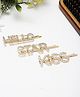YouBella Hair Accessories Golden Crystal Combo of 3 Hair Pins - Golden