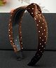 YouBella Tie Knot Dotted Hair Band - Brown