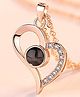 YouBella 18K Rose Gold Plated I Love You in 100 Languages Heart Necklace Jewellery for Women and Girls (Style 2)