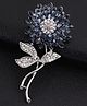 YouBella Valentine Collection Floral Jewellery Silver Plated and Cubic Zirconia Brooches for Women (Blue) (YB_Brooch_75)