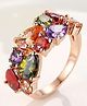YouBella Jewellery Stylish Rose Gold Plated Solitaire AAA Multicolor Crystal Ring for Women and Girls