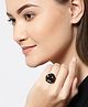 YouBella Black Gold Plated Stone Studded Floral Adjustable Finger Ring