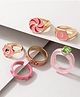 YouBella Jewellery Gold Plated Enamelled Combo of Rings for Girls and Women (Style 5)