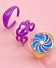 YouBella Jewellery Combo of 3 Rings for Girls and Women (Purple) (YBRG_20168)