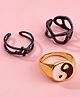 YouBella Jewellery Combo of 3 Rings for Girls and Women (Black) (YBRG_20175)