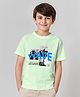 Pine Kids Half Sleeves Biowashed T-Shirt Wave Print - Green