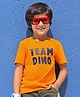 Babyhug Cotton Knit Half Sleeves Striped T-Shirt Dino & Text Print Pack of 3 - Orange Navy Blue