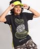 Pine Kids 100% Cotton Biowahshed Half Sleeves T- Shirt Tire Print - Black
