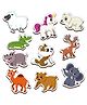 Mini Leaves Wooden Animal Fridge Magnets Cut Outs Pack of 10- Multicolor