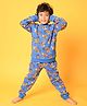 Anthrilo Tiger Printed Fleece Joggers - Blue