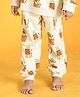 Anthrilo Tiger Printed Fleece Joggers - Ecru Melange