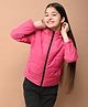 Lilpicks Couture Full Sleeves Solid Puffer Hooded Jacket - Pink