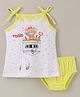 Cucumber Sinker Sleeveless Slip & Bloomer Set Teddy Print - Yellow