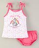 Cucumber Cotton Sleeveless Inner Wear Set Stars & Unicorn Print- Pink