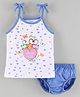 Cucumber Sinker Sleeveless Slip & Bloomer Set Cat Print - Blue