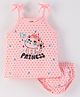 Cucumber Sinker Singlet Sleeves Inner Wear Set Kitty Print - Pink