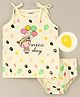 Cucumber Sinker Sleeveless Slip & Bloomer Set Nice Day Text Print - Off White
