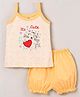 Cucumber Sinker Sleeveless Slip & Bloomer Kitty Print - Golden Yellow