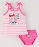 Cucumber Sinker Singlet Sleeves Inner Wear Set Kitty Print - Pink