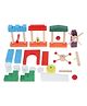 SYGA Kids Educational Wooden Blocks Accessories Rainbow Stackable Train Educational Wooden - 33 Pieces