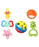New Pinch Rattles Set Pack of 6 (Colour & Design May Vary)