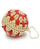 Handcrafted Amigurumi Christmas Tree Ornament Ball - Beige Red