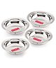 HAZEL Stainless Steel Plate Set Small Bowls Dish For Snacks Breakfast Bowls Pack of 4 - Silver