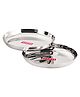 HAZEL Steel Plates Plates Set Steel For Dinner Silver - Pack of 2