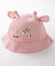 Babyhug Hello Giraffe Embroidered Bucket Hat Pink - Diameter 17 cm