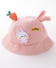 Babyhug Bucket Hat Bunny Design Pink - Diameter 17 cm