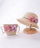 Babyhug Straw Hat With Flower & Purse - Beige