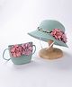 Babyhug Straw Hat With Flower & Purse - Blue