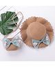 Babyhug Straw Hat With Bow & Purse - Brown