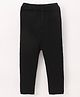 Yellow Apple Knit Full Length Solid Winter Leggings - Black