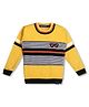 KNITCO Full Sleeves Stripes Color Blocked Regular Fit Sweater - Yellow