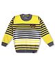 KNITCO Full Sleeves Stripes Color Blocked Regular Fit Sweater - Yellow & Black