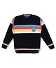 KNITCO Full Sleeves Stripes Color Blocked Regular Fit Sweater - Navy Blue & Multi Color