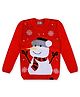 KNITCO Christmas Theme Full Sleeves Snow Man & Snowflakes Graphic Knit Regular Fit Sweater - Red & White