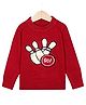 KNITCO Kidswear Printed Regular-Fit Sweater - Red & White