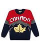 KNITCO Full Sleeves Canada Printed  Sweater - Red