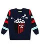 KNITCO Full Sleeves Popcorn Printed  Sweater - Blue