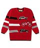 KNITCO Full Sleeves Car And Bicycle Printed  Sweater - Red