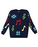 KNITCO Full Sleeves Symbols Print Sweater -  Blue