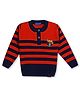 KNITCO Full Sleeves Striped And Joker Patch Detail Sweater - Red