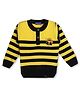 KNITCO Full Sleeves Sriped And Joker Printed  Sweater - Yellow