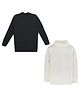 KNITCO Pack Of 2 Full Sleeves Solid Pullover Sweaters - Black White