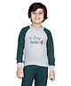 Aww Hunnie Raglan Full Sleeves Cozy Winter & Cap Printed Sweatshirt - Grey