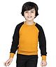 Aww Hunnie Full Raglan Sleeves Solid Sweatshirt - Mustard Yellow